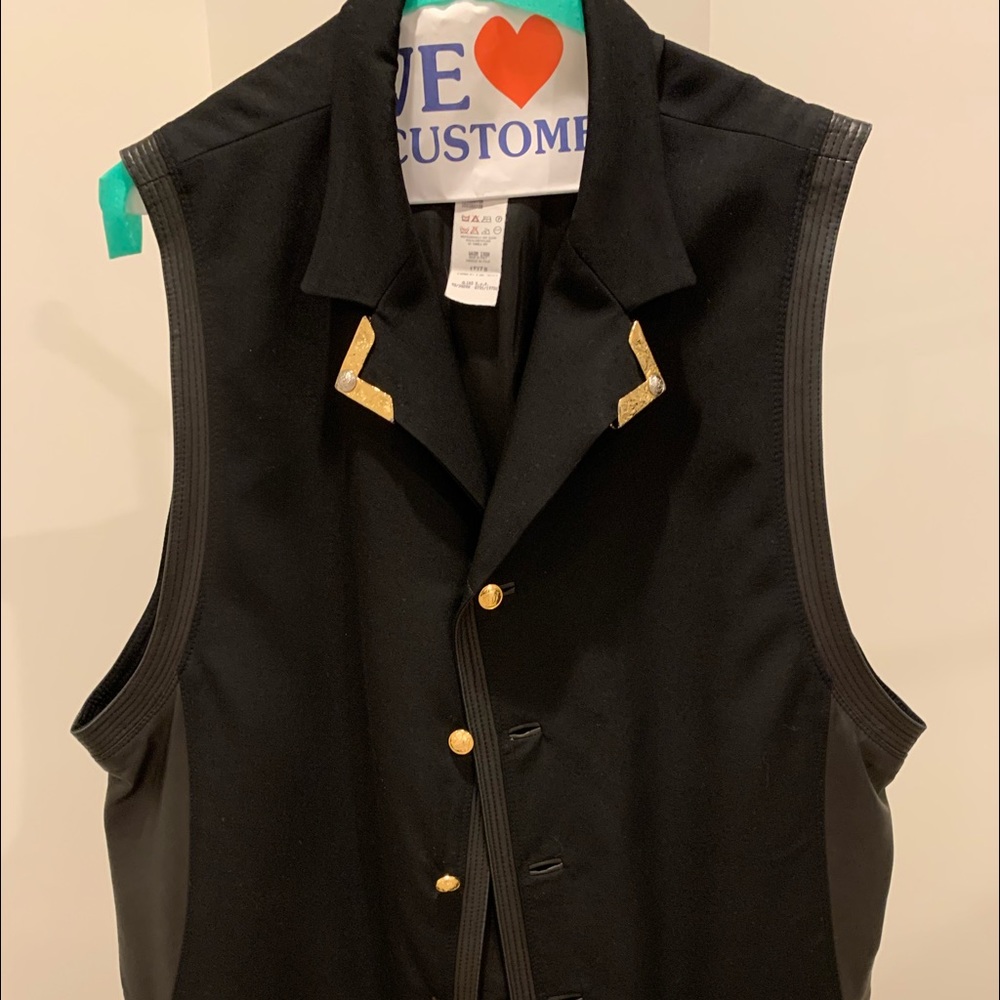 Authentic 90’s Versace wool & leather vest